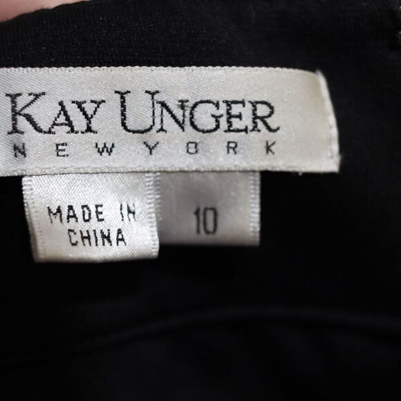 Kay Ungar Black Sheath Tie Front Business Casual Corporate Goth Dress 10 - Picture 11 of 13